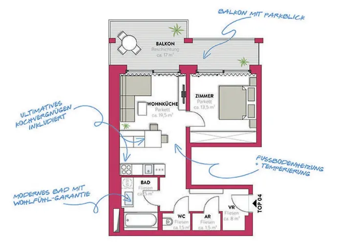 Appartement Ruheoase Mit Parkblick - 15 Min Zentrum - Therme & Gym Wenen